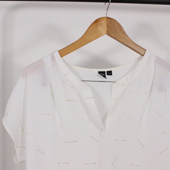 Icone White Short  Sleeve Blouse with Arrows - Picture 4 of 7
